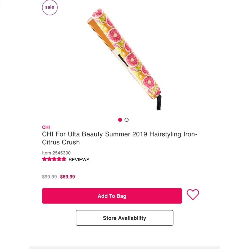 Ultra Beauty citrus designed Chi Straightener